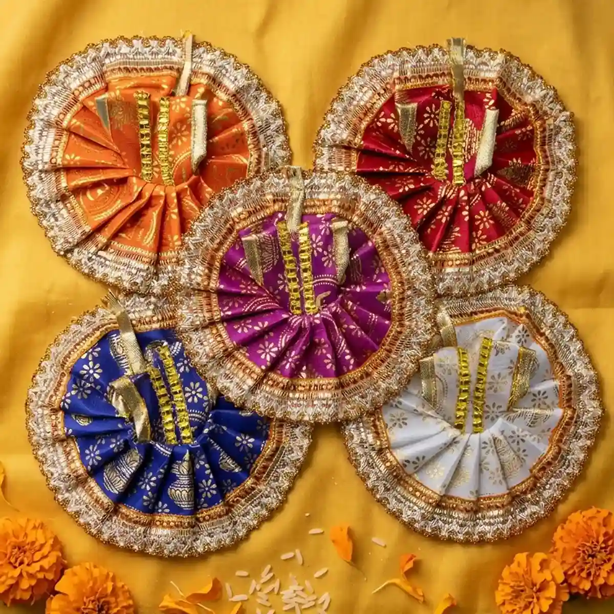 Gopal Designer Dress | Traditional Zari Dress For Laddu Gopal | Size- 5.3